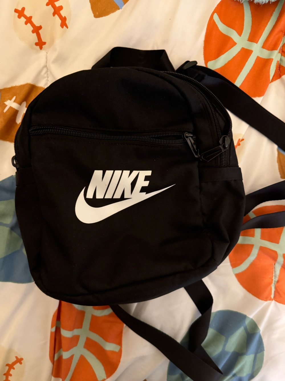 Nike Black Mini Book Bag with White Swoosh Logo